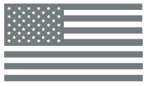 American flag in black and white