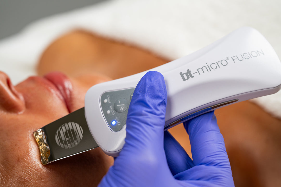 Bio-Therapeutic bt-micro fusion device being used for a facial treatment