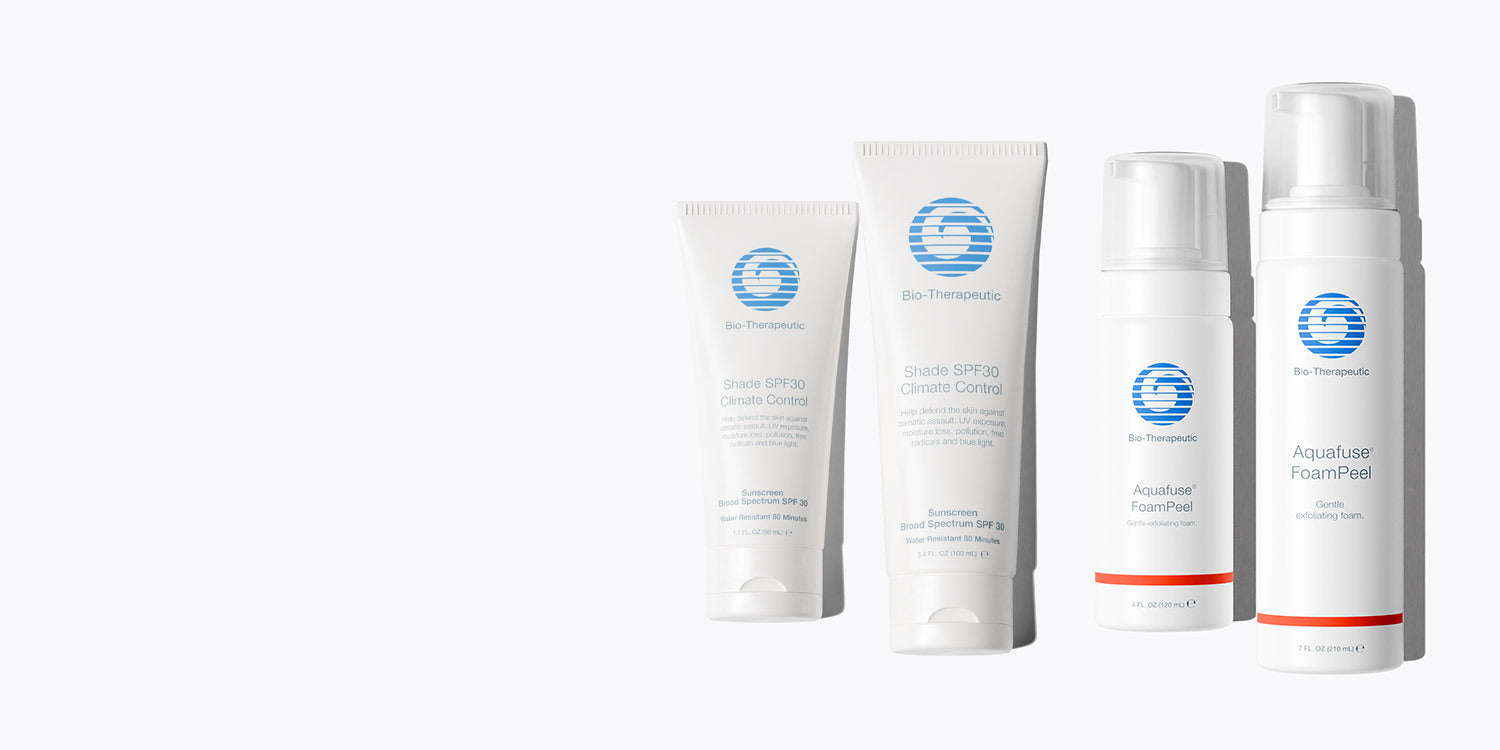 Set of Bio-Therapeutic products with a brand logo on a white background